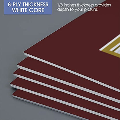 5 Pack Double mat 11x14 for 8x10 Photo Maroon Over Gold