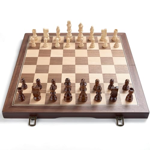 15'' Magnetic Wooden Chess Set for Adults Kids