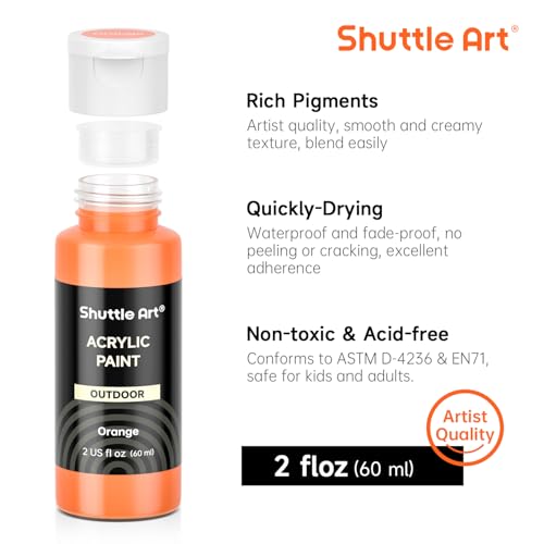 25 Colors Outdoor Acrylic Paint Set (50 Fl Oz)