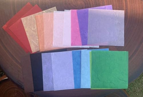 Natural Fiber Mulberry Paper Sheets 6 x 6 Inches (50 Count)