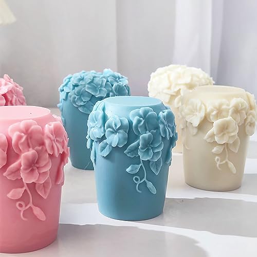 Bottle Candle Molds Cylinder Flower Pillar Mold