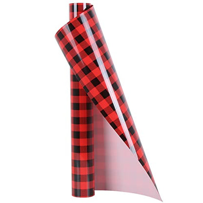 Red Black Buffalo Plaid HTV Vinyl 12 inch x 5 ft