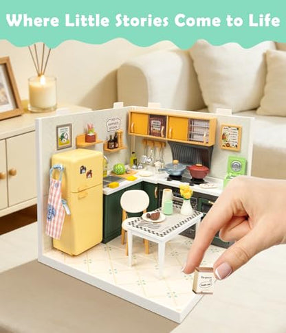 Cozy Modern Kitchen DIY Miniature House Kit for Adults