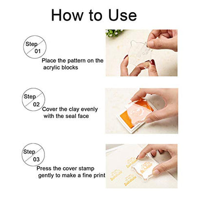 6 Pieces Stamp Blocks Acrylic Clear Stamping Blocks Tools with Grid Lines for Scrapbooking Crafts Making (6 Count)