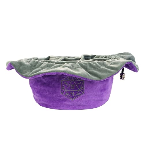 DND Dice Bags Large with Pockets Purple Storage Bag for D&D RPG Game (5.2 Ounce)