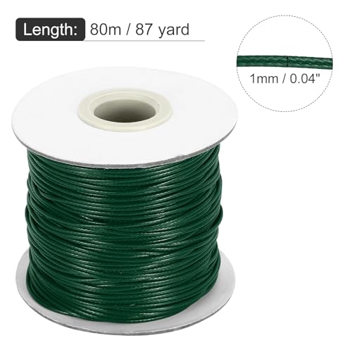 Waxed Cord 1mm Waxed Thread 87 Yard Wax String Leather Cord for Bracelet Making