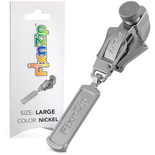 Large Nickel) - See Size Guide - Universal Zipper Repair Kit for Wetsuits, Luggage, Bags - Backpack Zipper Replacement Repair Kit - Instant Zipper Fix