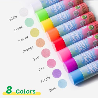 Spray Chalk 8 Pack Washable Chalk Spray Paint (56 Ounce)