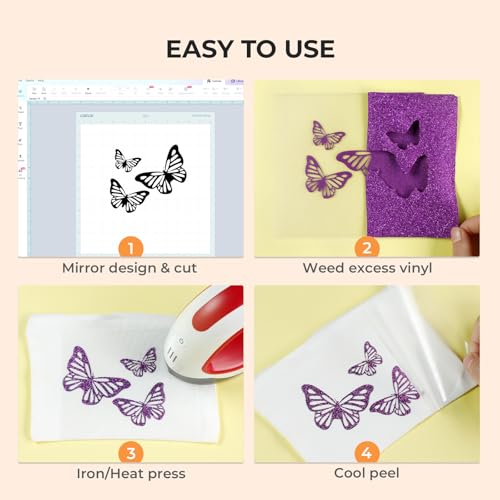 Glitter HTV 12" x 10ft Purple Glitter HTV Heat Transfer Vinyl