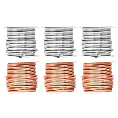 12 GA Copper Silver Tone Combo Anodized Aluminum Craft Wire (276 Foot)