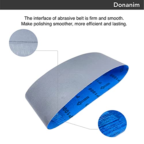 12 Pack 3 x 21 Inch Sanding Belts 600 800 1000 Grit Silicon Carbide