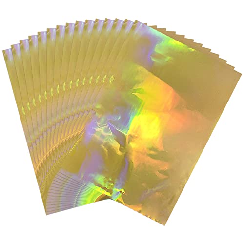 50 Sheets Toner Reactive Foil Sheet for Crafts Paper Heat Transfer Foil Paper for Scrapbooking Hot Stamping Cardstock DIY Crafts Arts Supplies Accessories 7.9 x 11.4inch