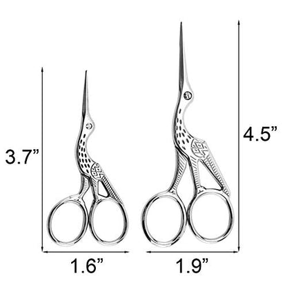 6PCS Vintage Stork Shape Sewing Scissors Stainless Steel Scissors (2 Count)