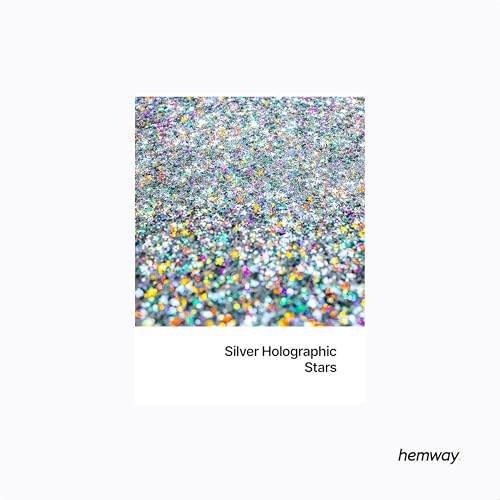 Resin Glitter Silver Holographic Stars 100g (3.5 Ounce)