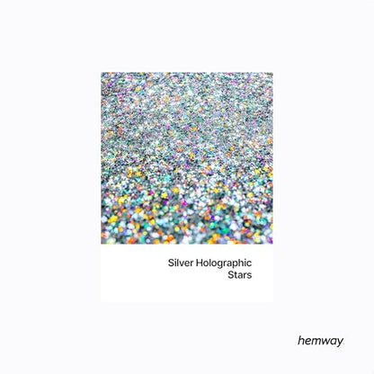 Resin Glitter Silver Holographic Stars 100g (3.5 Ounce)