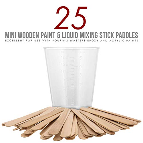 5 Oz (150 ml) Liquid Measuring Cups, 50 Pack with 25 Sticks