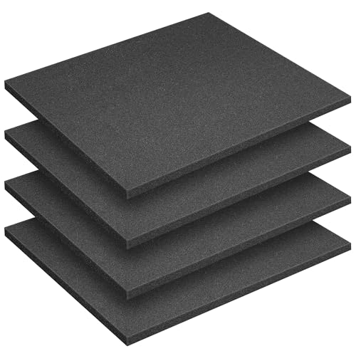 4 Pcs Black Polyurethane Foam Sheet (4 Count)