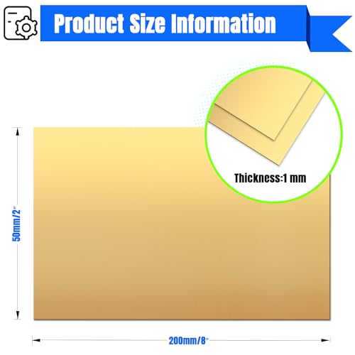 Brass Sheet 4" x 8" 1mm Thick