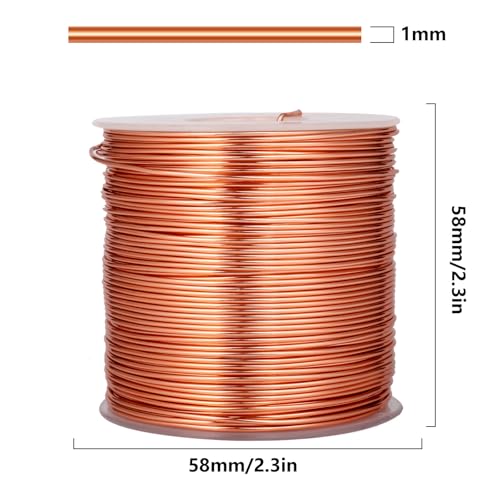 328FT 18 Gauge Bendable Copper Aluminum Craft Wire for Jewelry Making Craft (328 Foot)