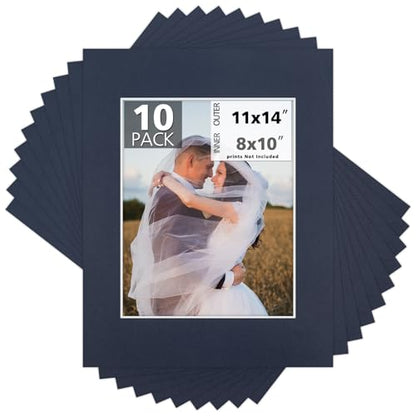Mat Board Center 10 Pack 11x14 Photo Mats for 8x10 Picture (10 Count)
