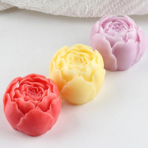 9 PCS Flower Candle Molds Rose Tulip Silicone Candle Mold Flower Shapes (9 Count)