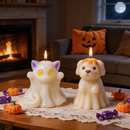 2 Pack Ghost Cat & Dog Candle Mold (2 Count)