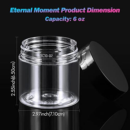 36 Pack 6 OZ Plastic Jars Clear Cosmetic Container with Lids (36 Count)