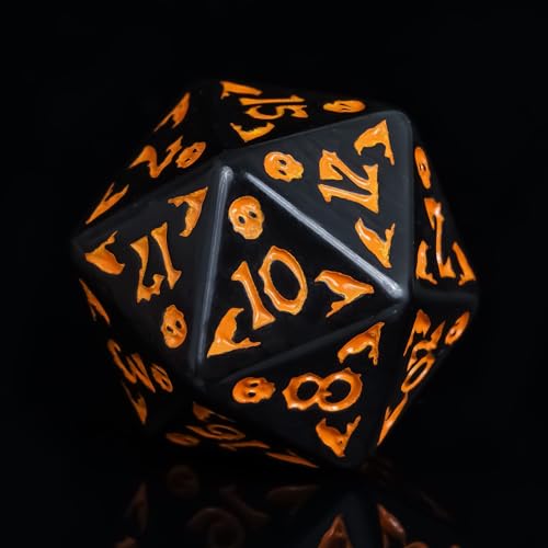 7 Die DND Dice Set Scary Pattern Polyhedral Dice Set with Dice Bag (7 Count)