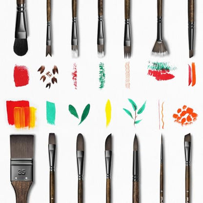 26pcs Professional Paint Brush Set (26 Count)