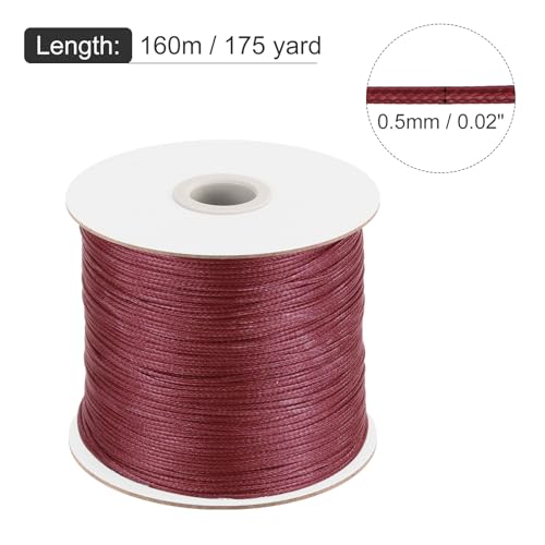 Waxed Cord 0.5mm Waxed Polyester Cord 175 Yard Wax String for Bracelet Making