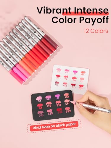 Acrylic Paint Markers 12 Red Colors (12 Count)