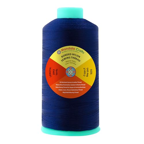 Size 46 210D T45 Dark Blue Bonded Nylon Thread