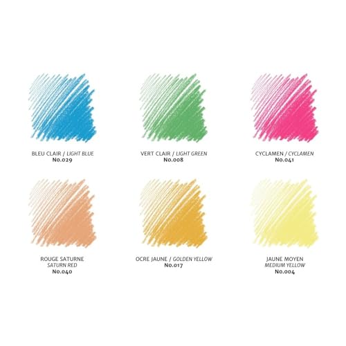Pastel Pencils with 6 Count Assorted Bright Colors