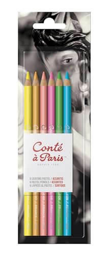 Pastel Pencils with 6 Count Assorted Bright Colors