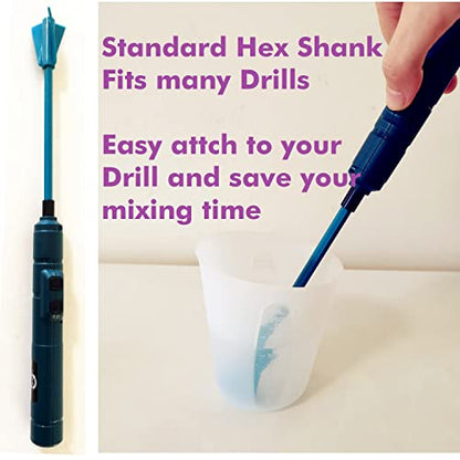 Resin Mixer Paddles 12PCS Epoxy Drill Attachment Paint Stirrer (12 Count)