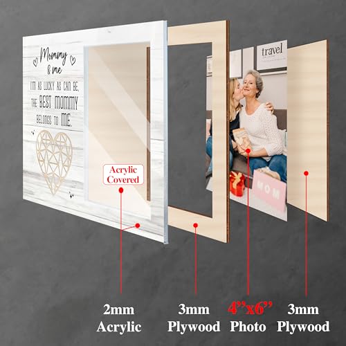 4x6 Covered Mommy and Me Picture Frame Portrait with Keychain