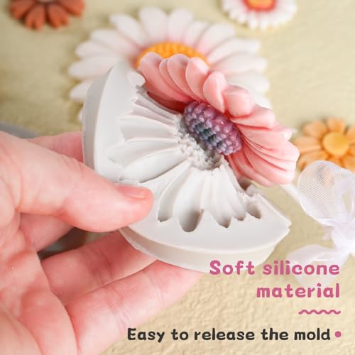 2Pcs Chrysanthemum Flower Silicone Mold for Fondant Cake Decorating