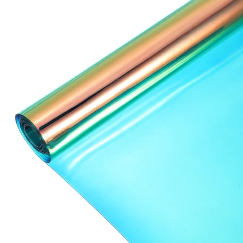Holographic Clear PVC Vinyl Film Holographic PVC Fabric Waterproof Dichroic Film 12 x 48 Inch for Handbags Bows Earrings DIY Craft