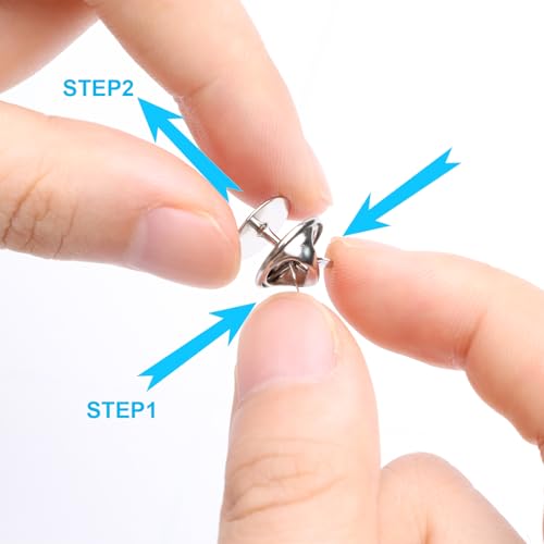 50 Pairs Premium Butterfly Clutch Pin Backs with 8mm Length 10mm Width Blank Pins for DIY Enamel Pins (100 Count)