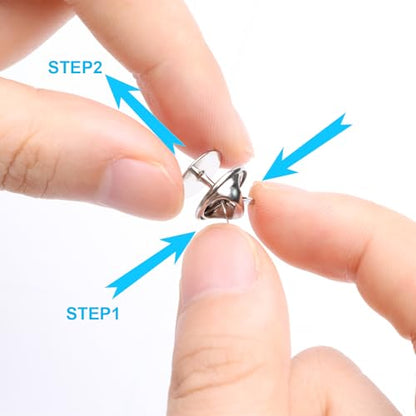 50 Pairs Premium Butterfly Clutch Pin Backs with 8mm Length 10mm Width Blank Pins for DIY Enamel Pins (100 Count)
