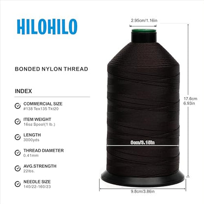 Extra Strong Bonded Nylon Thread #138 Tex135