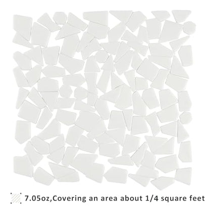White Mosaic Tiles for Crafts Bulk (7.05 Ounce)