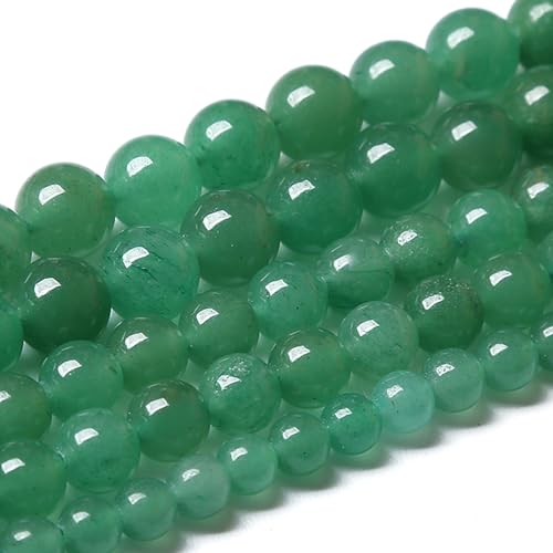 180PCS 4MM Natural Green Aventurine Beads Natural Gemstone Crystal Energy Stone Beads for Jewelry Making DIY Bracelet Necklace 2 Strand 32"
