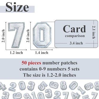 Number Iron On Patches (50 Count)