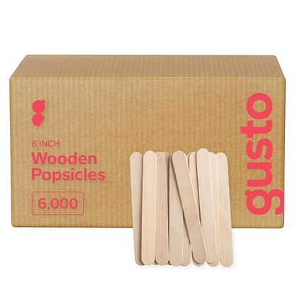 Jumbo 6 Inch Wooden Craft Popsicle Sticks [6 (6000 Count)