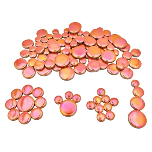 200g Iridescent Round Mosaic Tiles for Crafts Bulk (90 Count)