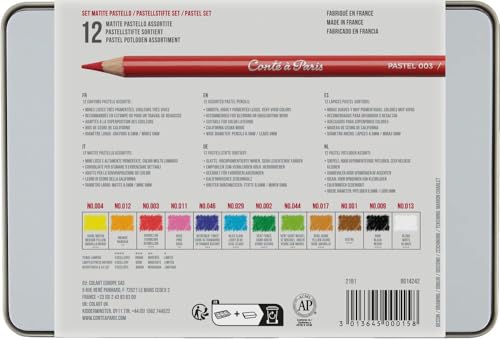 Pastel Pencils with 12 Assorted Colors (12 Count)