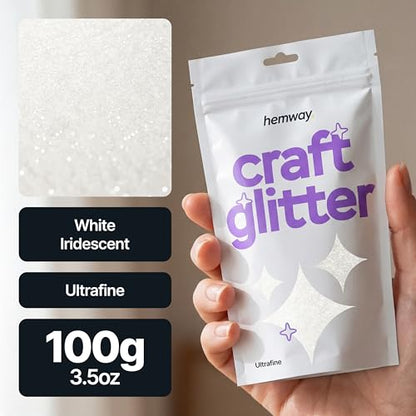 Craft Glitter White Iridescent 100g Ultrafine Glitter (3.5 Ounce)
