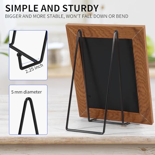 5 Pack 10.3 Inch Black Plate Stands Picture Easels for Display Large Book Stands for Picture (5 Count)