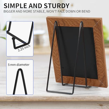 5 Pack 10.3 Inch Black Plate Stands Picture Easels for Display Large Book Stands for Picture (5 Count)